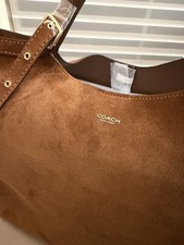 Borsa Coach Gramercy scamosciata tote bag marrone caldo tracolla CBN47 nuova con etichetta