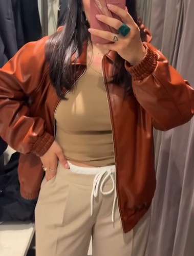Zara bomber effetto ecopelle - zara,