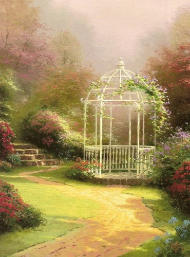Thomas kinkade gazebo - gazebo, lilla