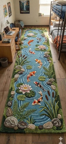 Tappeto runner lana - , koi