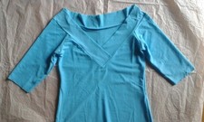 Maglia da donna in tulle azzurro con maniche a 3/4 Tg. 40
