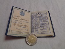 TESSERA RACI JESI 1938 FIAT 508 TARGA ANCONA DOC. FASCISMO USO COLLEZIONISTICO