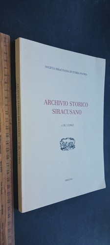 Archivio storico siracusano - archivio,