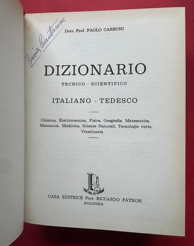 Dizionario tecnico scientifico - tecnico,