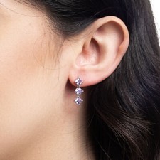 ORECCHINI TRITTICO DI PIETRE QUADRATA VIOLA