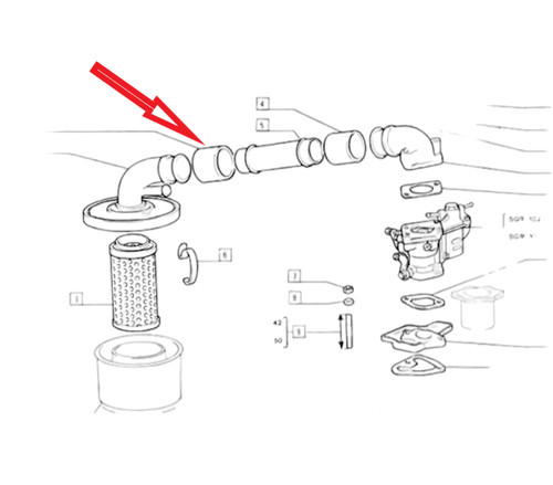 Tubo manicotto filtro aria - , al