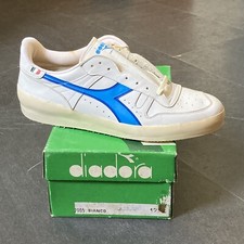 Tennis vintage anni 80 Diadora Azzurro UK12.5 Made In Italy OG Borg Elite anni 80 DS