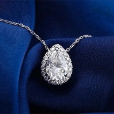 RARO ciondolo solitario diamante bianco sporco trattato certificato 5,50 ct in argento 925