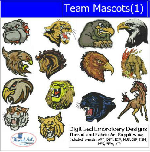 Set disegno ricamo mascotte - ricamo,