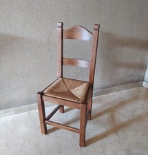 Set di 4 Sedie in noce con seduta impagliata anni 70'