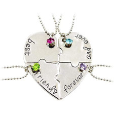 SET 4 CIONDOLI CUORE SPEZZATO COLLANE BEST FRIENDS MIGLIORI AMICHE ET12