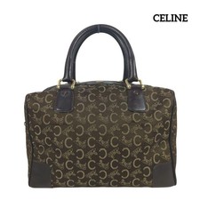 CELINE Mini borsa Boston in pelle tela con motivo carrozza autentica