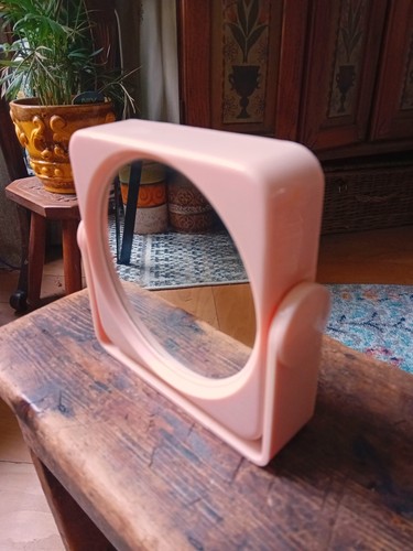 Specchio vanità plastica rosa