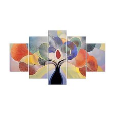 Lupia Quadro Moderno VOGUE 66x115 cm TREE GRAND LEAVES 5 Pezzi albero della vita