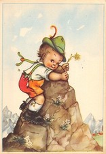 15-56E) CARTOLINA PMCE BAMBINO SCALATORE COSTUME TIROLESE