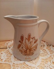 Bricco per latte Royal Ceramica bianca Lattiera con disegno grano dorato