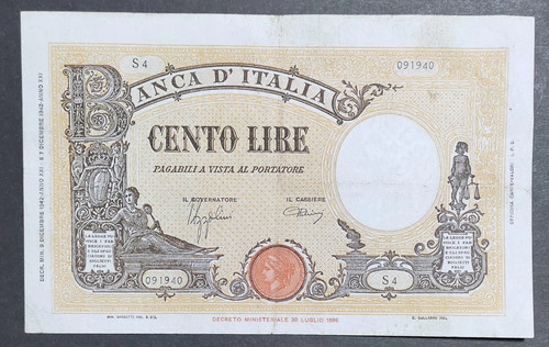 100 lire grande - lire, (fascio)