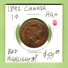CANADA - FANTASTICO BRONZO STORICO QV 1 CENTESIMO, 1892, KM# 7