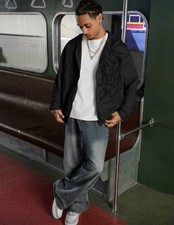 Unisex Black Zip-Up Hoodie