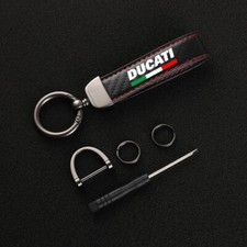 New Ducati Leather Motorbike Motorcycle  Keyring Key Fob Tag V2 V4 Streetfighter