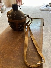 Antica BORRACCIA MILITARE ITALIANA Seconda Guerra Mondiale alluminio e feltro