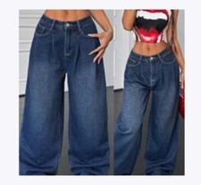 SHEIN Tall Jeans da donna casual, pantaloni a vita bassa morbidi e ampi, jeans b