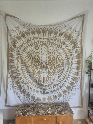 Wandteppich wandbehang golden - wandteppich,