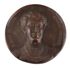 Tondo Commemorativo Antico Bronzo Nobildonna Italia XX Secolo Originale