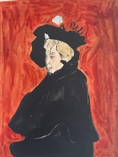 GOUACHE DA STUDIARE VECCHIA MANIFATTURA STILE LAUTREC non copia