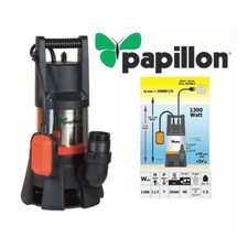 ELETTROPOMPA SOMMERSA ACQUE SPORCHE MOD "ANGLER" PAPILLON 1300W ACCIAIO INOX