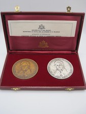 SAN MARINO-DITTICO MEDAGLIE NUMERATE ALESSANDRO MANZONI-1973-ARGENTO BRONZO