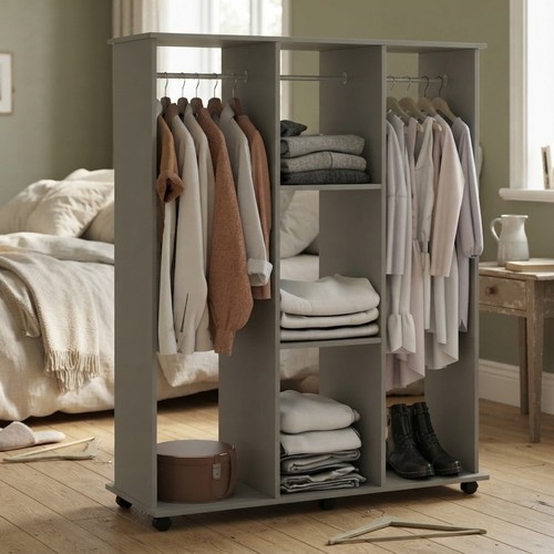 Armadio moderno grigio doppio