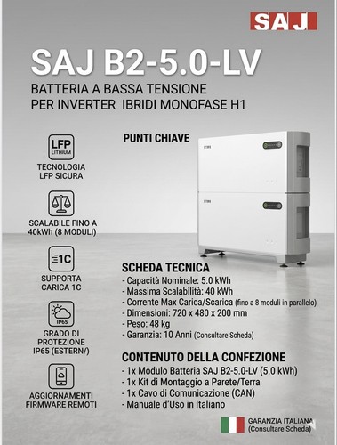 Batteria saj 0kwh litio - 5.0kwh,