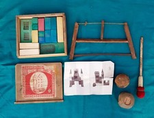Vecchio Gioco CUBETTI legno vintage E ALTRI GIOCHI