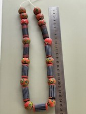 bellissima collana antica di perle in vetro Gabri a mosaico