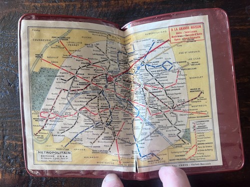 Mappa metro parigi vintage - parigi,