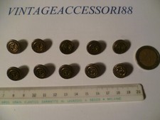 10 BOTTONI 1,5 CM MARINA ANCORA MARINAIO MARINERIA METALLO COLOR BRONZO VINTAGE