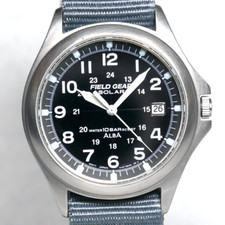 Orologio militare SEIKO ALBA FIELD GEAR V145 2000 nero energia solare luminoso Giappone