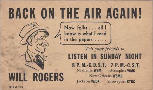 1930 will rogers back the - will,