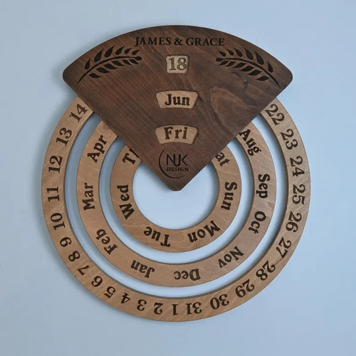 Calendario perpetuo legno - calendario,