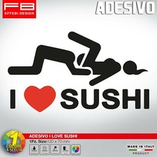 Adesivo Sticker I LOVE SUSHI Auto Moto Car Tir Camper Tuning JDM Scegli il Color