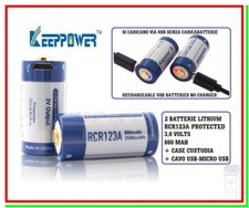 2 batterie ricaricabili litio