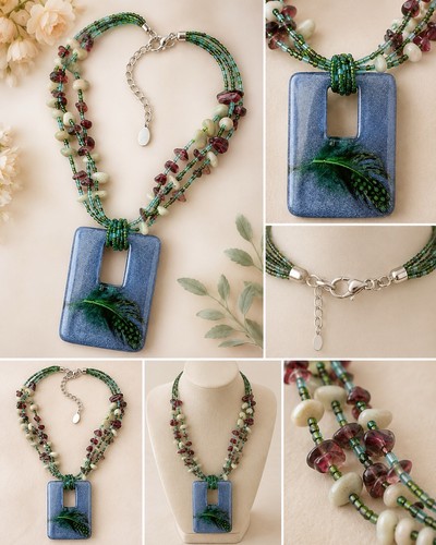 Collana perline verde - di, boho