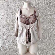 KOOKAI MAGLIA 2IN1 MANICHE 3/4 GEMELLO CARDIGAN + TOP CANOTTA SEXY SCOLLATO PART