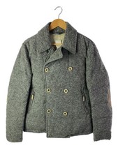 PAOLO PECORA Piumino con toppa ai gomiti, taglia 50, lana, grigio