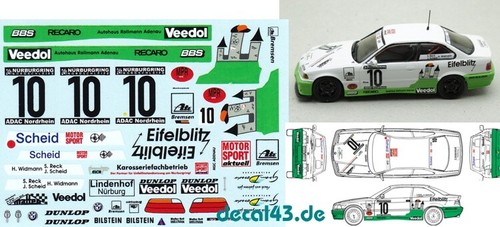 Decalcomania bmw m3 e36 - 1/43,