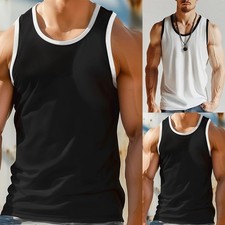 Outdoor Sports Vest for Men Muscle Fitness Sleeveless Tank Top in Solid Color