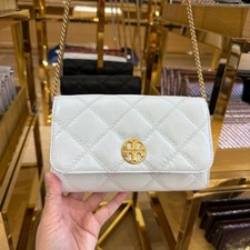 Best Price‼️Tory Burch Willa Chain Wallet Crossbody Clutch Bag 174126 Blanc $425