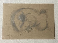 Andre masson disegno quadro su carta vecchia firmato timbrato vintage