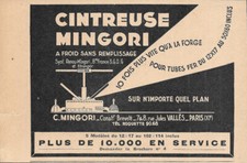 Cintreuse Mingori a froid sans rempissage  - Advertising 1931